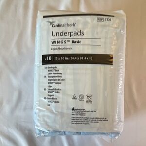 Cardinal Health WINGS Basic Underpads Light Absorbency 23 x 36 in 10 Ct